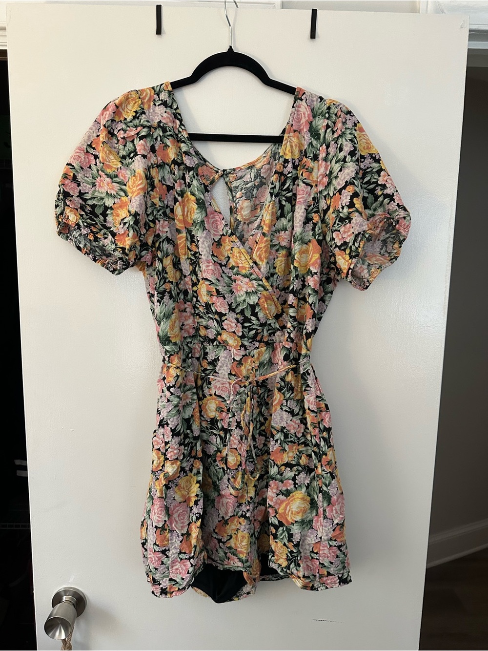 American Eagle Outfitters Black Floral Romper